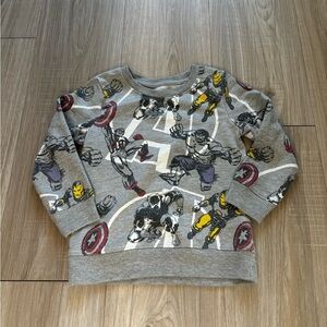 Marvel Avengers Kids Boys Sweater Size 3 Toddler Grey Crew Neck sweatshirt